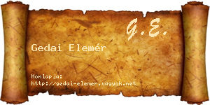 Gedai Elemér névjegykártya